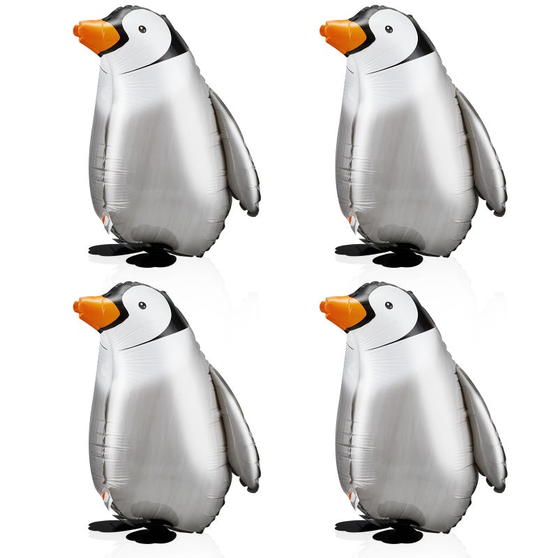 Zhanmai 6 Pieces Walking Penguin Balloons Penguin Foil Pet Walking Animal Helium Balloons for Baby Shower Birthday Party Decoration Supplies - Image 1