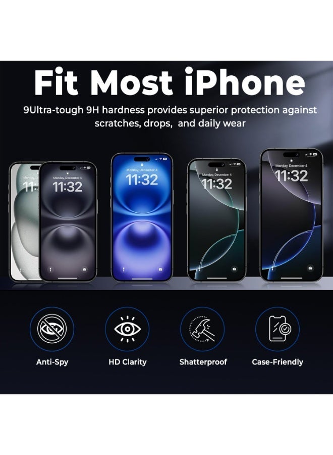 نيكسجين واقي شاشة الخصوصية من NIXGEN لهاتف Apple Iphone 15، زجاج مقاوم للكسر بدرجة عسكرية، عبوة من 3 قطع - Image 3