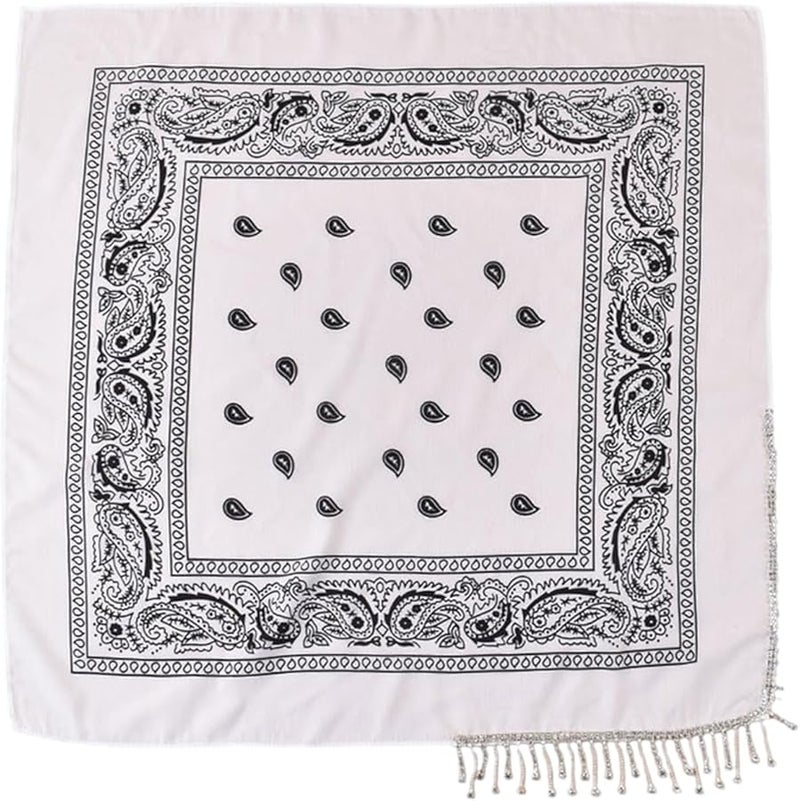 Shimmering Fringed Bandana Head Scarf For Music Festival Evening Party Unisex - Image 1