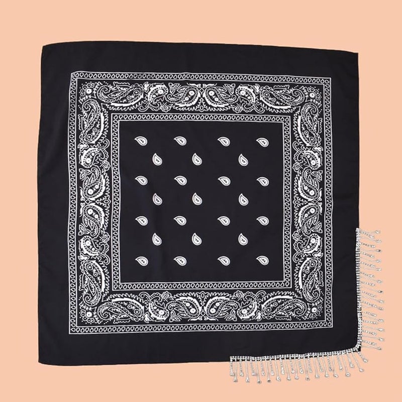 Shimmering Fringed Bandana Head Scarf For Music Festival Evening Party Unisex - Image 4