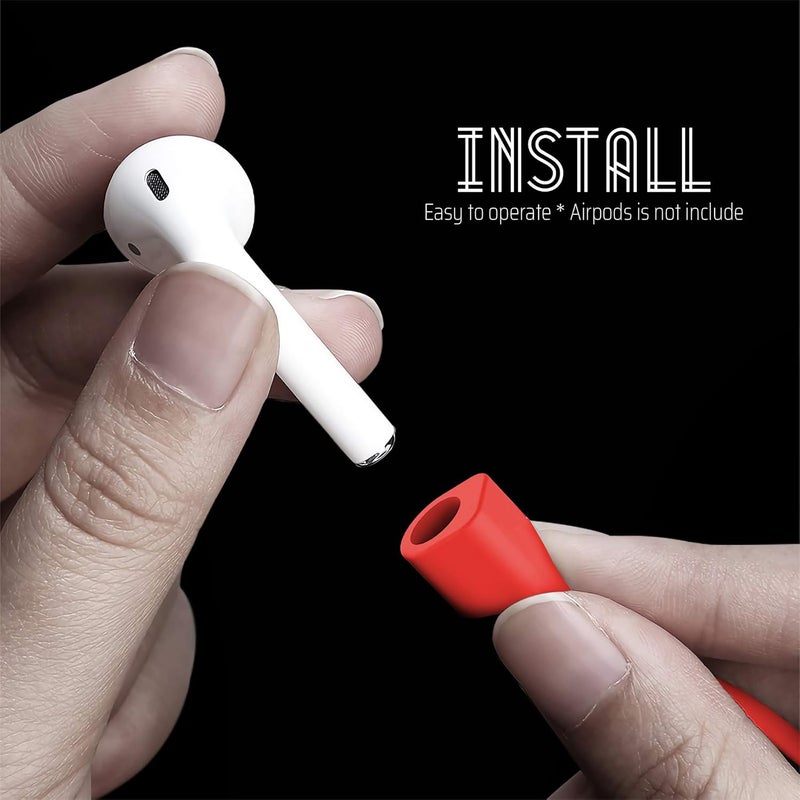 cobcobb Ultra Strong Magnetic Airpod Pro Strap Anti-Lost Cord Sports Lanyard Compatible with Airpods 3rd 2nd Generation Pro 3 2 1 (3 Red) - Image 4