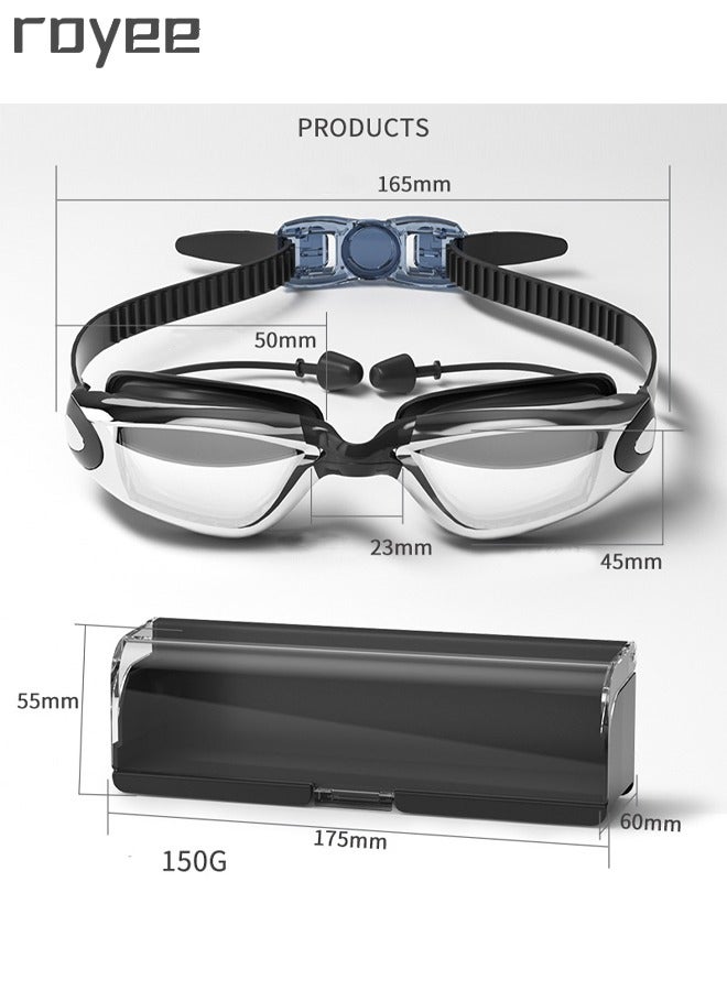 Royee 4Pcs Adult Anti Fog Goggles+Silicone Swim Cap Set Fit for Man and woman - Image 4