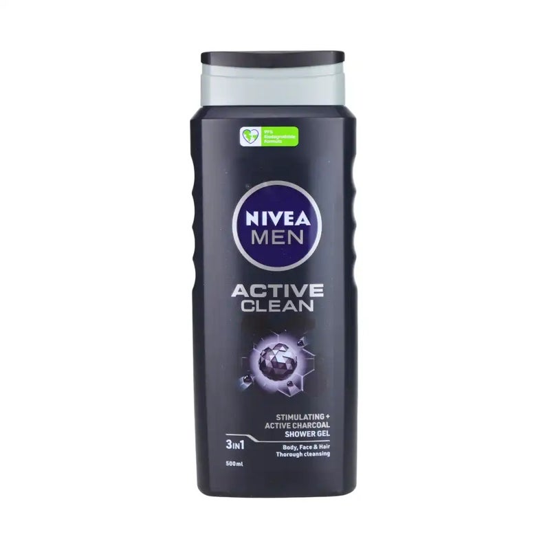 Nivea Men Active Clean Stimulating Active Charcoal Shower Gel- 500ml