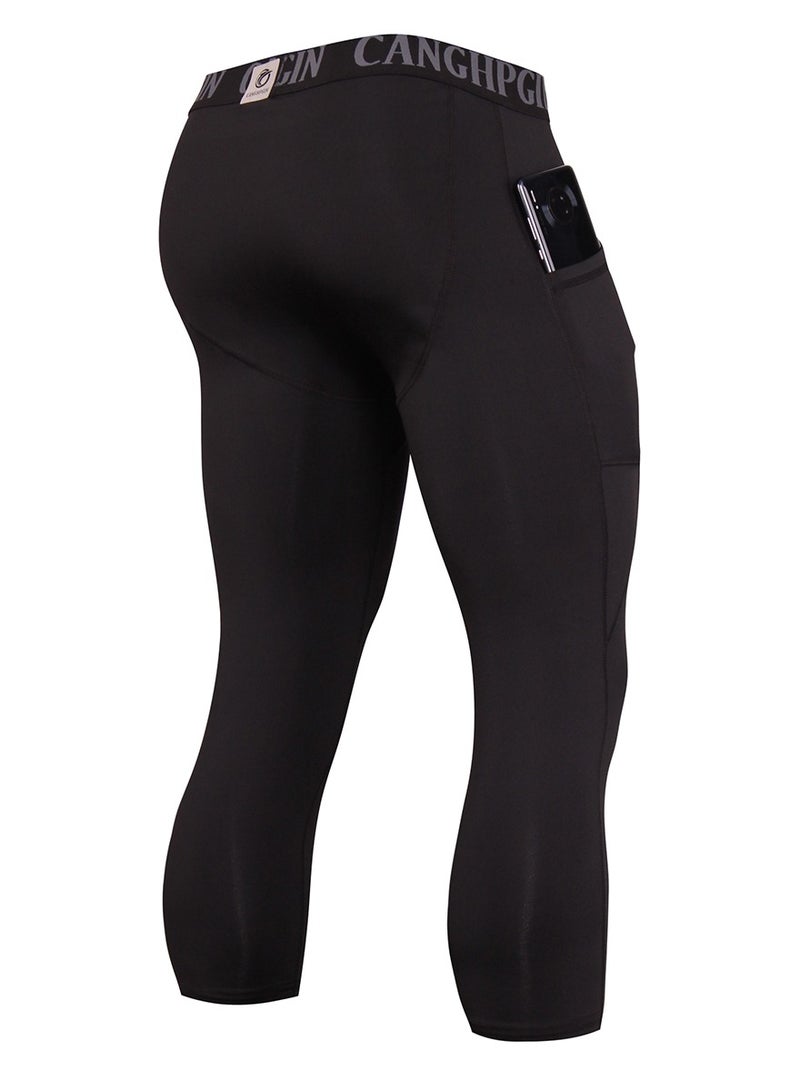 CANGHPGIN Men Quick Dry Breathable Sports Pant Black - Image 2