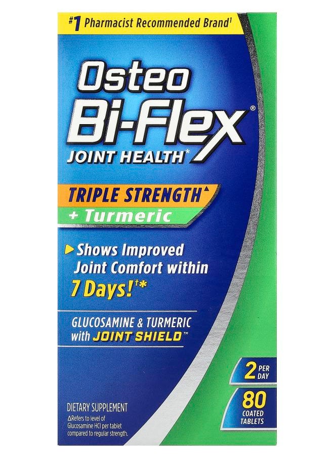 Osteo Bi-Flex Joint Health Triple Strength + Turmeric 80 Coated Tablets 