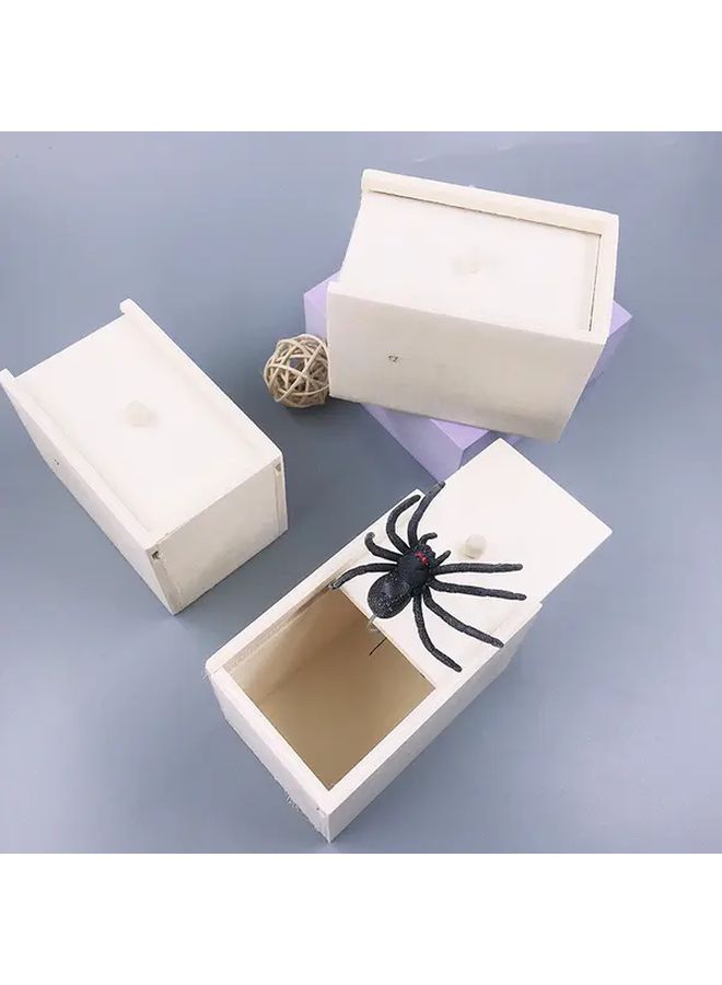 Handmade Wooden Spider Prank Box With Hidden Compartments And Fake Spiders - Image 2