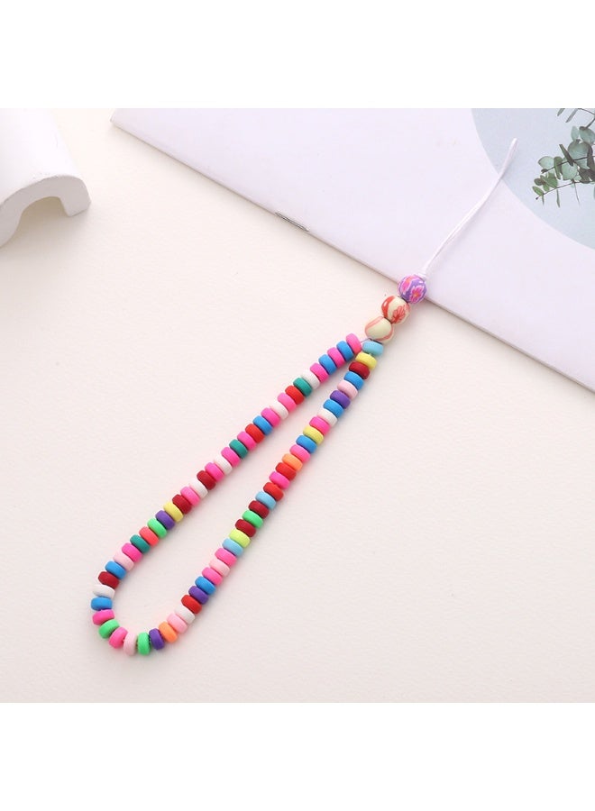 NIBEMINENT Beaded Phone Lanyard, Anti Lost Removable Wrist Strap, Devil's Eye Beads Bracelet Pendant, Phone Keychain Lanyard - Image 1