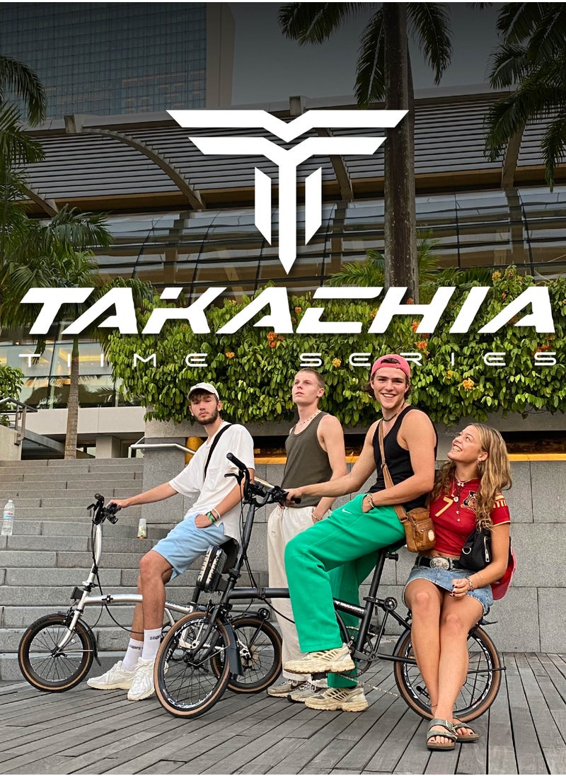 TAKACHIA - TAKACHIA Tiime Series Chromoly Steel 20 Inch Lightweight Compact Trifold Folding Bike - Foldable Bicycle For Men & Ladies & Kids (Galaxy Blue) - Image 1