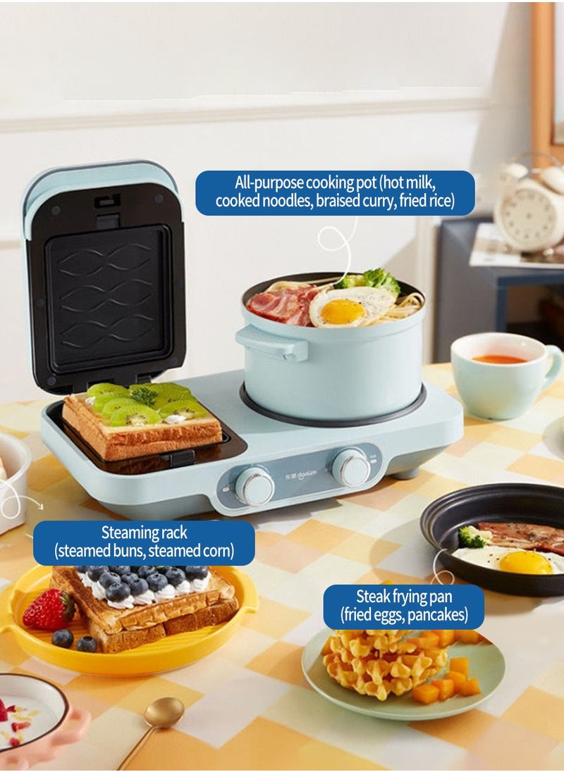 Beirui - 4 in 1 Breakfast Maker Multifunctional Sandwich Maker Mini Fried/Boiled/Steamed Light Food Maker Bake Breakfast Machine for Healthy Eating - Image 1