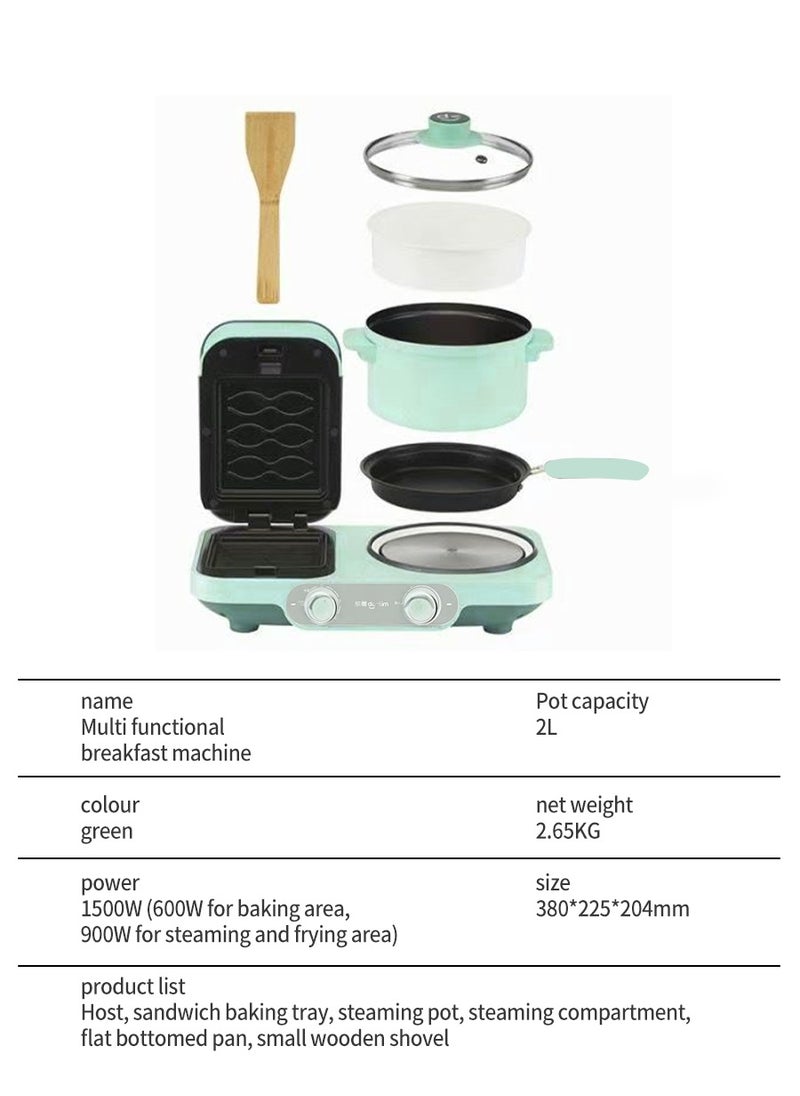 Beirui - 4 in 1 Breakfast Maker Multifunctional Sandwich Maker Mini Fried/Boiled/Steamed Light Food Maker Bake Breakfast Machine for Healthy Eating - Image 1