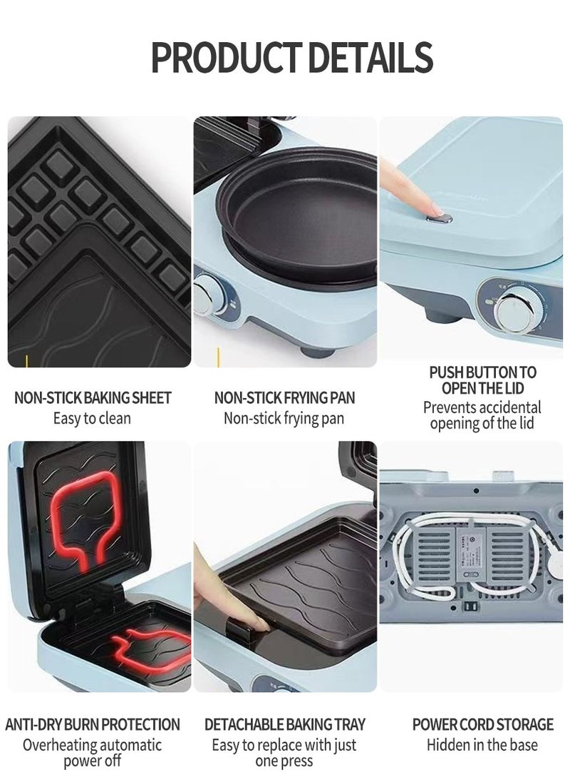 Beirui - 4 in 1 Breakfast Maker Multifunctional Sandwich Maker Mini Fried/Boiled/Steamed Light Food Maker Bake Breakfast Machine for Healthy Eating - Image 1