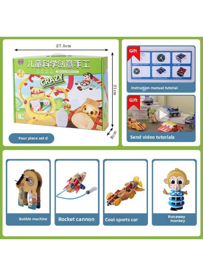 Children's Scientific Experiment Set Physical Educational Toys STEAM Technology Small Production Primary School Toy Gift Diy-Color:Fourth Grade Science Physics Small Production (four-piece Set D) - Image 1