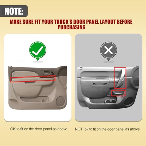 KAIRAY 80994 Front Left Driver Side Armrest, Door Panel Compatible with Chevy Silverado Avalanche Tahoe Suburban GMC Sierra Yukon 2010-2014, Door Release Handle Above Armrest 27 IN, Black GM# 84127280 - Image 3