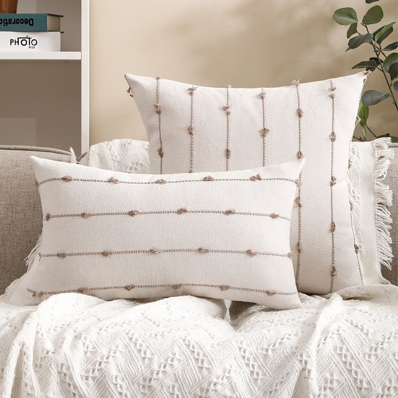 Black Striped Jacquard Decorative Pillowcase 12x20 Inch Spring Summer Living Room Sofa Cushion Cover - Image 4
