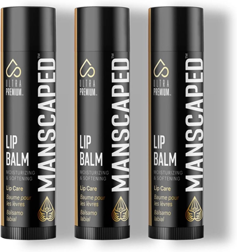 MANSCAPED® مرطب وملطف للشفاه، غني بفيتامين E وزيت النعناع وزيت الأوكالبتوس للشفاه المتشققة، بلمسة نهائية غير لامعة (عبوة من 3 قطع) - Image 2
