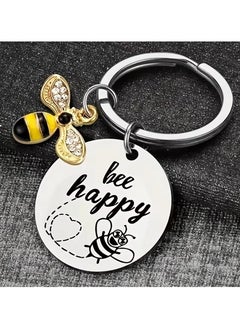 Goolsky Bee Happy Keychain - Inspirational Gift for Women, Mom, Daughter, Son, Daughter, Grandpa, Friends - Perfect for Birthday, Chris  - Image 1
