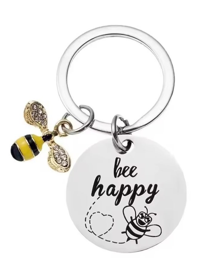 Goolsky - Bee Happy Keychain - Inspirational Gift for Women, Mom, Daughter, Son, Daughter, Grandpa, Friends - Perfect for Birthday, Chris - Image 1