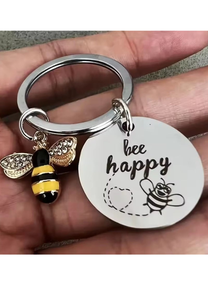 Goolsky - Bee Happy Keychain - Inspirational Gift for Women, Mom, Daughter, Son, Daughter, Grandpa, Friends - Perfect for Birthday, Chris - Image 1