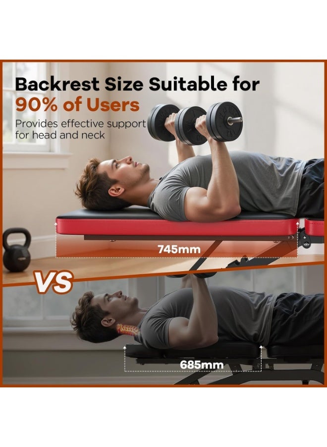 سبورت كيو مقعد اوزان SportQ®️ قابل للتعديل وقابل للطي للتمارين الرياضية بسعة كبيرة 250 كجم وحبال مرنة للمنزل وصالة الالعاب الرياضية وتمارين القوة واللياقة البدنية لكامل الجسم والجلوس والانحدار المسطح.دكة - Image 5