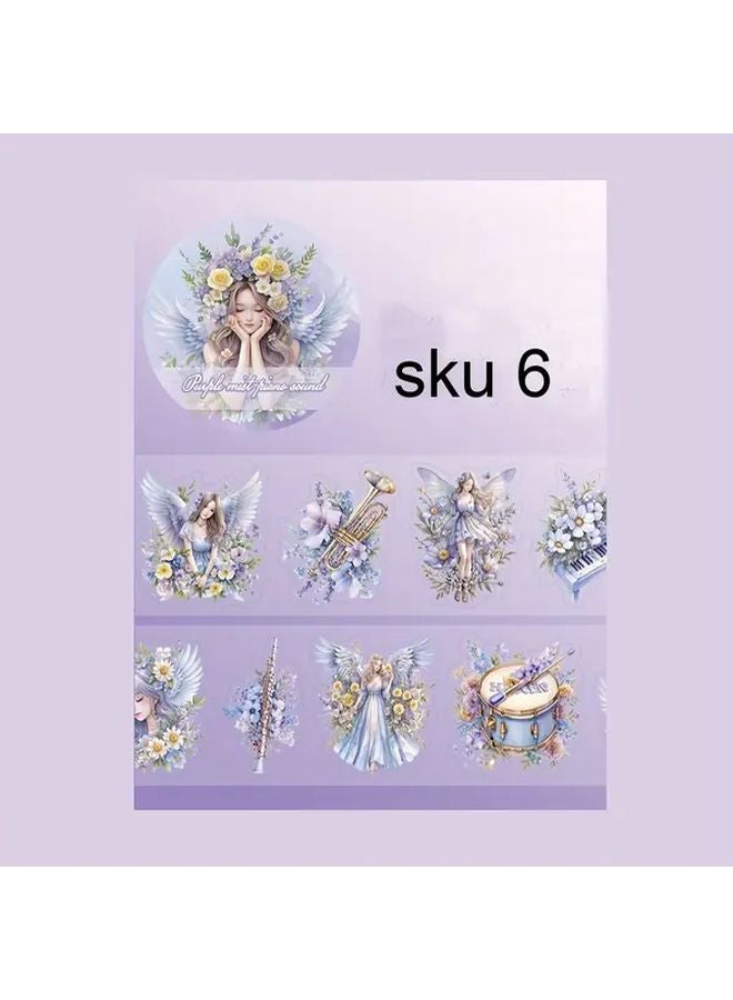 ملصقات الرقص البنفسجي بيانو صوت الزهور لتزيين دمج سكرابوك DIY - Image 1