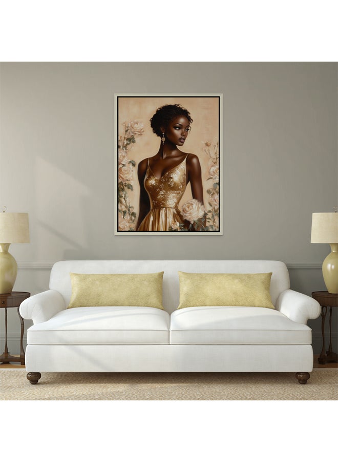 Art Decor Framed Canvas Modern African Woman Art Portrait Neutral Tones Wall Art Print Wall Decor for Office Living Room Bedroom Gifting - Image 4