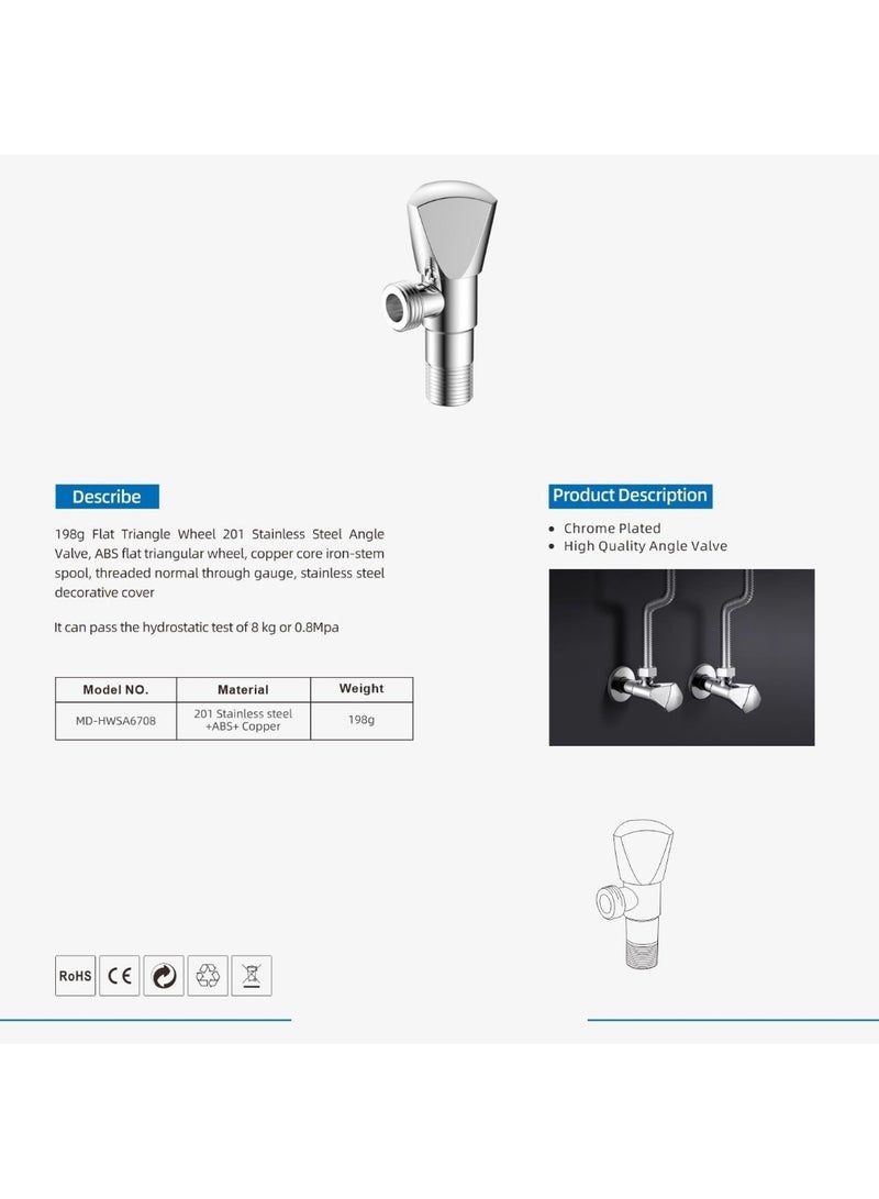 PRIME SOLE Heavy Duty Angle Valve for Bathroom and Kitchen Plumbing, Durable Water Shut Off Valve, Leak Resistant Threaded Connector for Sink, Toilet and Shower Use, Easy Installation Fitting - Image 4