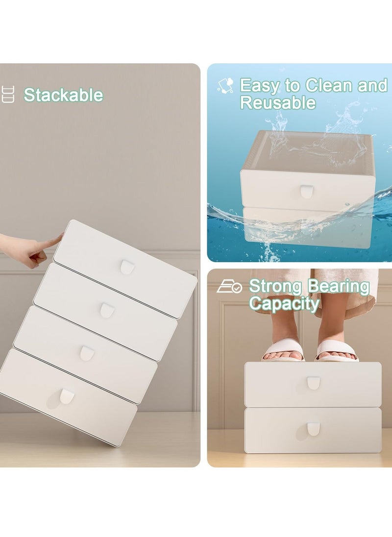Under Shelf Drawer Organizer Underwear Organizer Drawer 15 Cells Plastic Socks Drawer Stackable Closet Organizer Storage Box for Bras Panties Snacks Suitable for Office Home School Grey - Image 3
