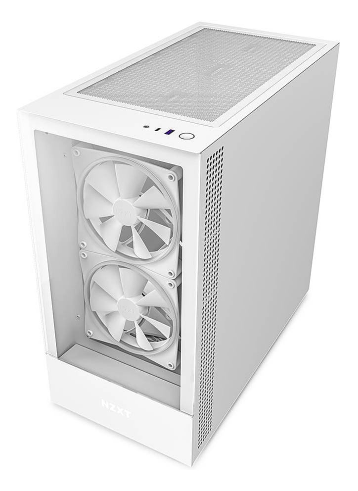 NZXT H5 Elite ATX Mid Tower Case, Up to 240mm Radiator, 6x 120mm Fan Support, Tempered Glass Front Panel & Built-in RGB, Intuitive Cable Management, 2.5”/3.5” Drive Bays, White | CC-H51EW-01  - Image 3