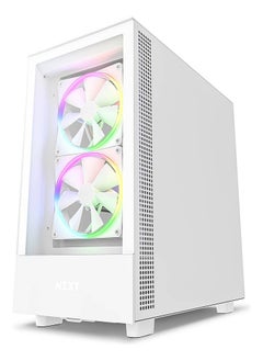 NZXT H5 Elite ATX Mid Tower Case, Up to 240mm Radiator, 6x 120mm Fan Support, Tempered Glass Front Panel & Built-in RGB, Intuitive Cable Management, 2.5”/3.5” Drive Bays, White | CC-H51EW-01  - Image 2