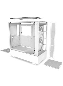 NZXT H5 Elite ATX Mid Tower Case, Up to 240mm Radiator, 6x 120mm Fan Support, Tempered Glass Front Panel & Built-in RGB, Intuitive Cable Management, 2.5”/3.5” Drive Bays, White | CC-H51EW-01  - Image 5