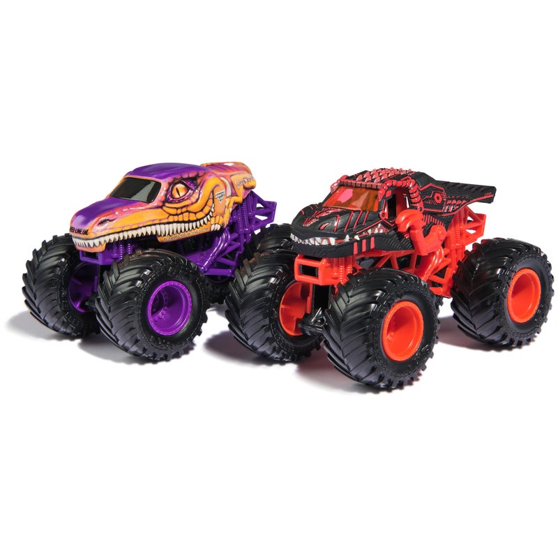 Monster Jam, Official ThunderROARus Vs. Velociraptor Die-Cast Monster Trucks, 1:64 Scale, Kids Toys for Boys Ages 3 and up - Image 2