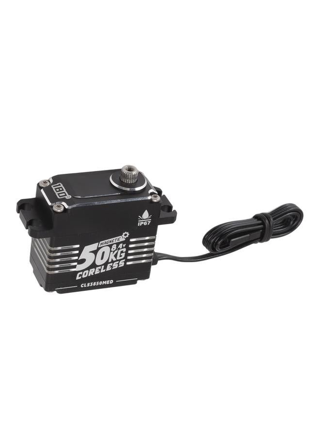 FLASH HOBBY Coreless Servo High Torsion 50KG Programmable Waterproof RC Gear Steering for Robot 180°(±5°)