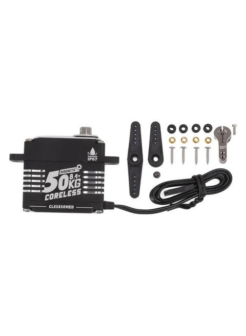 FLASH HOBBY Coreless Servo High Torsion 50KG Programmable Waterproof RC Gear Steering for Robot 180°(±5°)