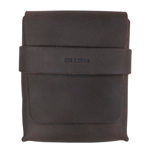 Hide & Drink, Card Organizer Pouch, Holds Up to 12 Cards Plus Folded Bills, Coin Holder, Vintage Case, Stylish Accessories, Full Grain Leather, Handmade, Bourbon Brown - Image 1