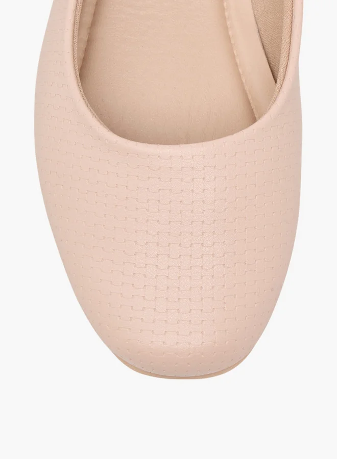 Piccadilly Women's Textured Slip-On Ballerina Shoes