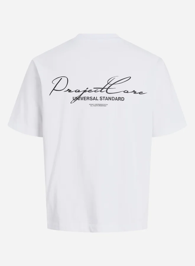 JACK & JONES Jack and Jones JCOCOVER Script Back Crew Neck T-Shirt