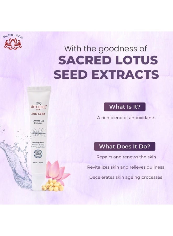 MITCHELL USA Lineless Eye Complex, Anti-Aging Under Eye Serum For Dark Circles and Puffiness (15 ml) - Image 3