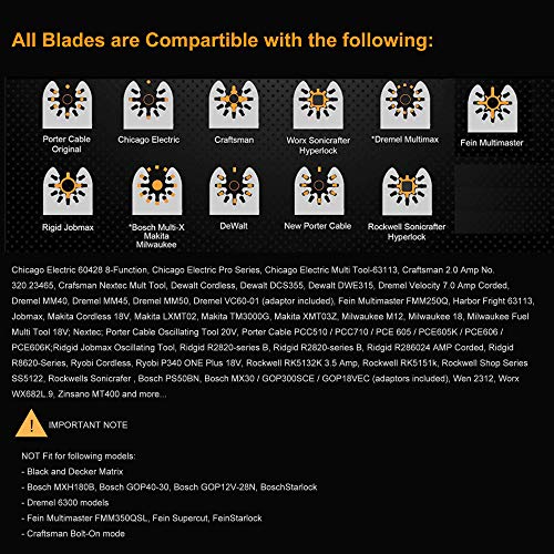 HEMUNC Oscillating Scraper Blades for Caulk Adhesive Sealant Removal for Dewalt Milwaukee Ryobi Bosch Craftsman Dremel Mulimaster Rockwell Multitool Scraper Blades - Image 5