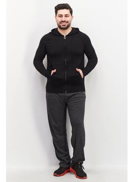 Celio Men Pocket Detail Full Zip Long Sleeve Hoodies, Black  - Image 4