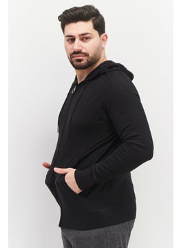 Celio Men Pocket Detail Full Zip Long Sleeve Hoodies, Black  - Image 3