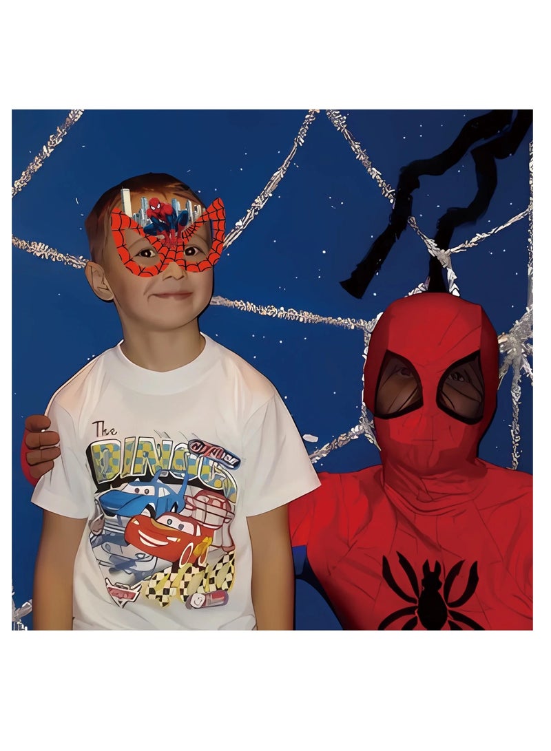 12pcs Superhero party decorations glasses paper tableware kids birthday party paper eye mask set kids cosplay eye patches Spiderman paper masks hot Hallwoon party masks party prop - Image 5