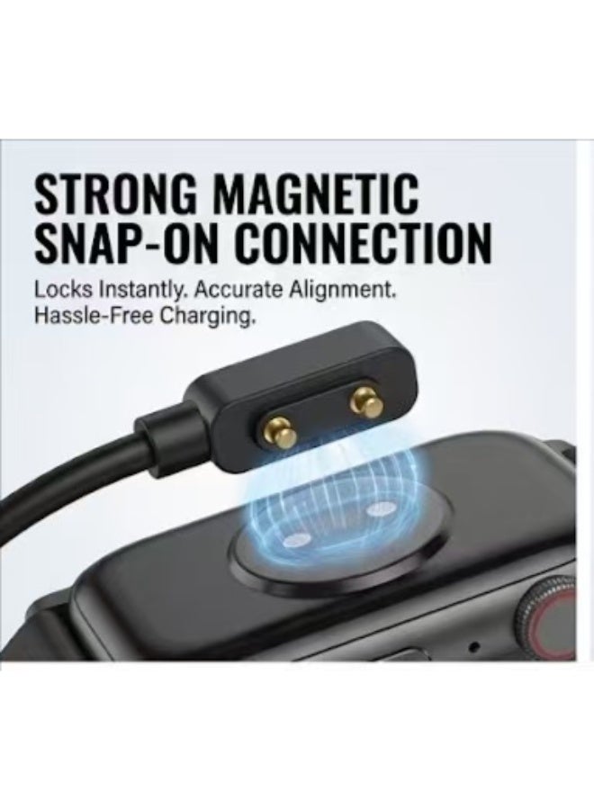 Captaintech 1M Fast Charging USB Cable Compatible with Redmi Watch 5 Lite/Active u0026 Xiaomi Mi Band 9/10 - High-Sensitivity Magnetic Safe Charger Line - Image 3