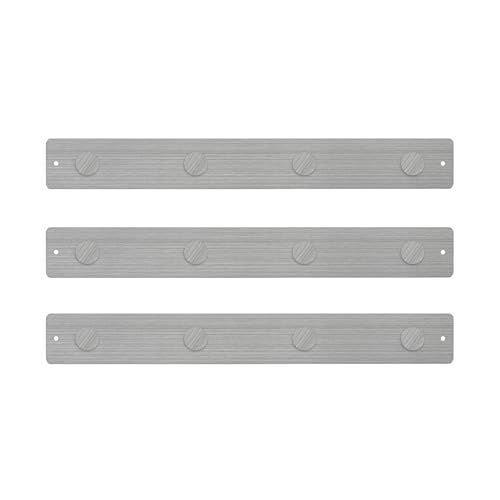 Three By Three Seattle Three by Three Magnetic Strip Bulletin Board Long Wide – 24" x 3" Metal Organizer with Strong Magnets & Wall-Mounting Hardware for Home, Office, or Dorm (3 Pack) Stainless - Image 1