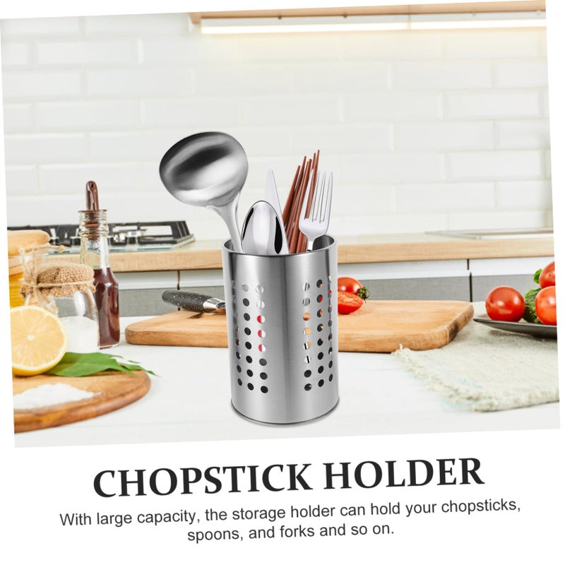 Stainless Steel Cutlery Holder And Draining Basket For Chopsticks Spoons Kitchen Countertop - Image 4