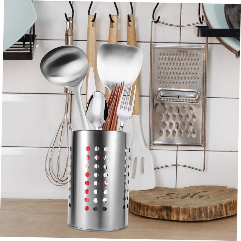 Stainless Steel Cutlery Holder And Draining Basket For Chopsticks Spoons Kitchen Countertop - Image 5