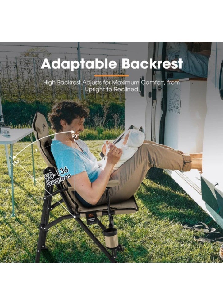 San Hima Luxury Folding Camping Chair Portable Outdoor Thick Padding - Image 5