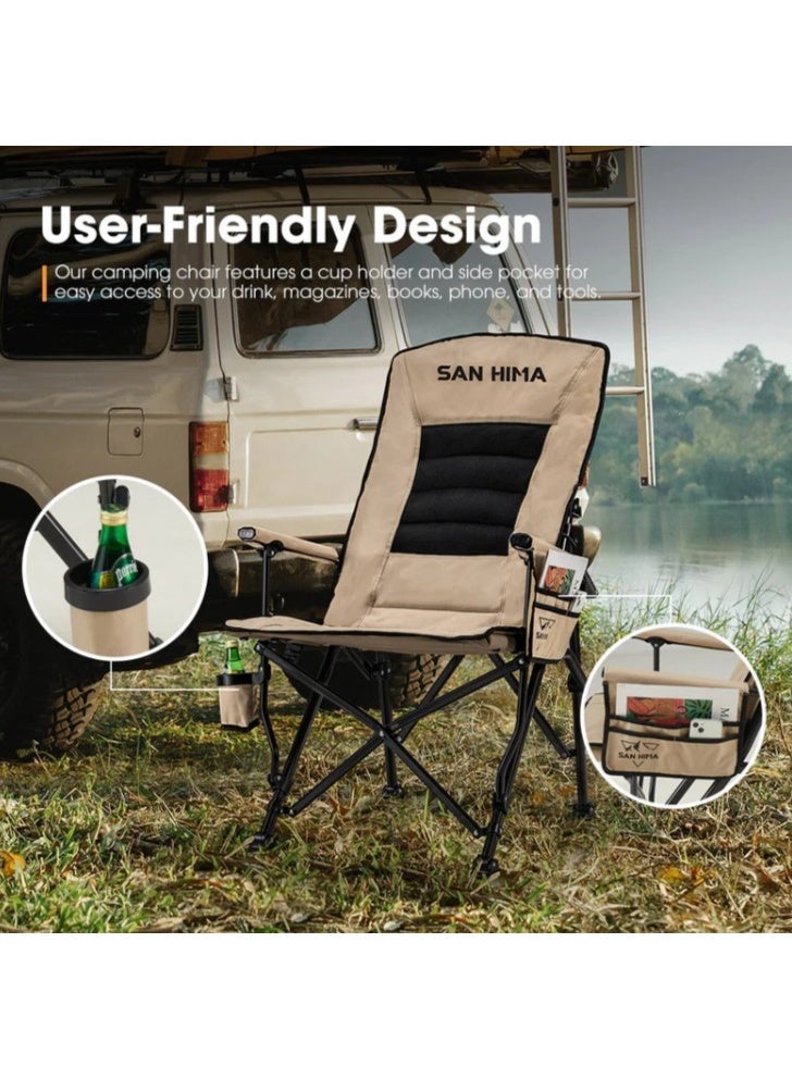 San Hima Luxury Folding Camping Chair Portable Outdoor Thick Padding - Image 3