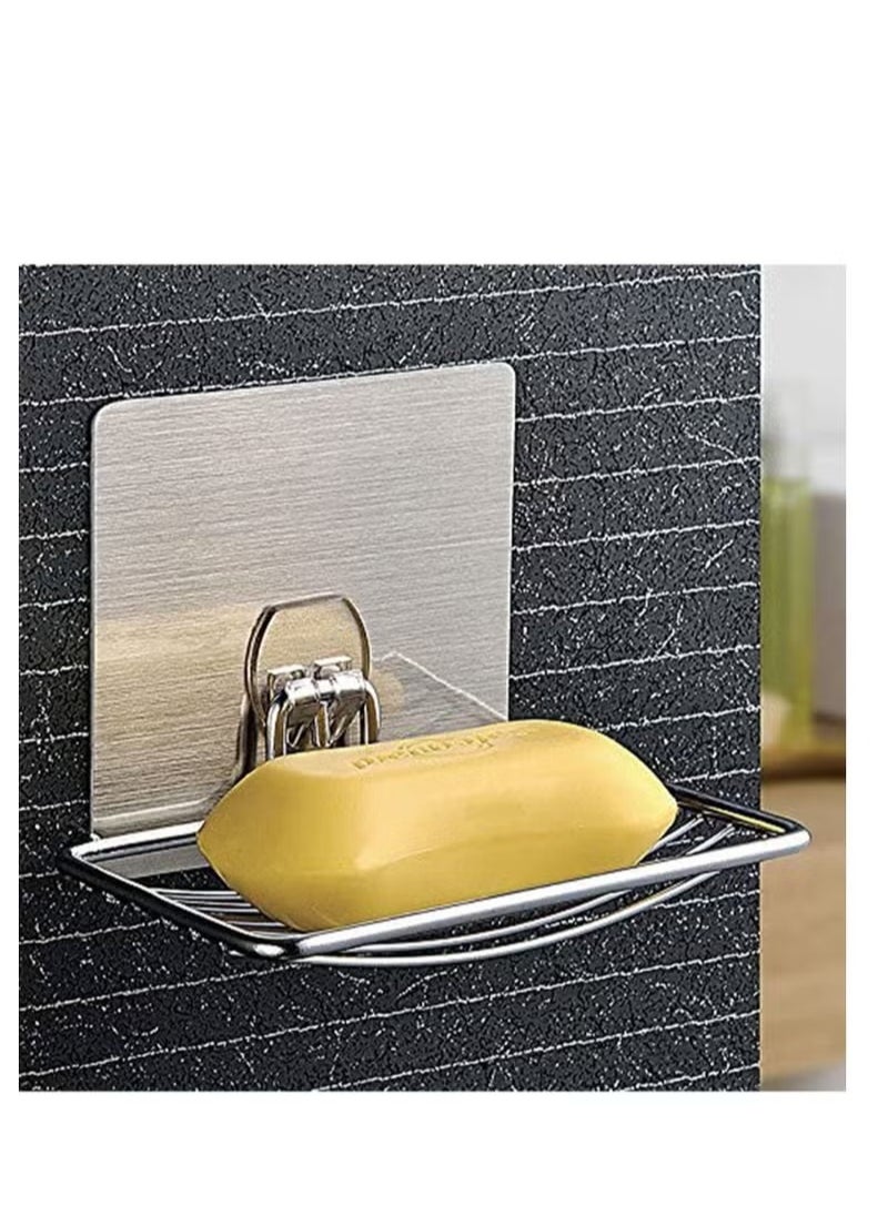 HomarKet Suction Soap Saver Dispensers Strong Rustproof Stainless Steel Soap Rack Self Adhesive Wall Mounted Soap Dish Holder Basket Vacuum Suction Cup Bar Soap Sponge Holder for Shower and Bathroom  - Image 1
