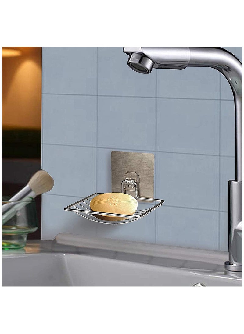HomarKet Suction Soap Saver Dispensers Strong Rustproof Stainless Steel Soap Rack Self Adhesive Wall Mounted Soap Dish Holder Basket Vacuum Suction Cup Bar Soap Sponge Holder for Shower and Bathroom  - Image 3