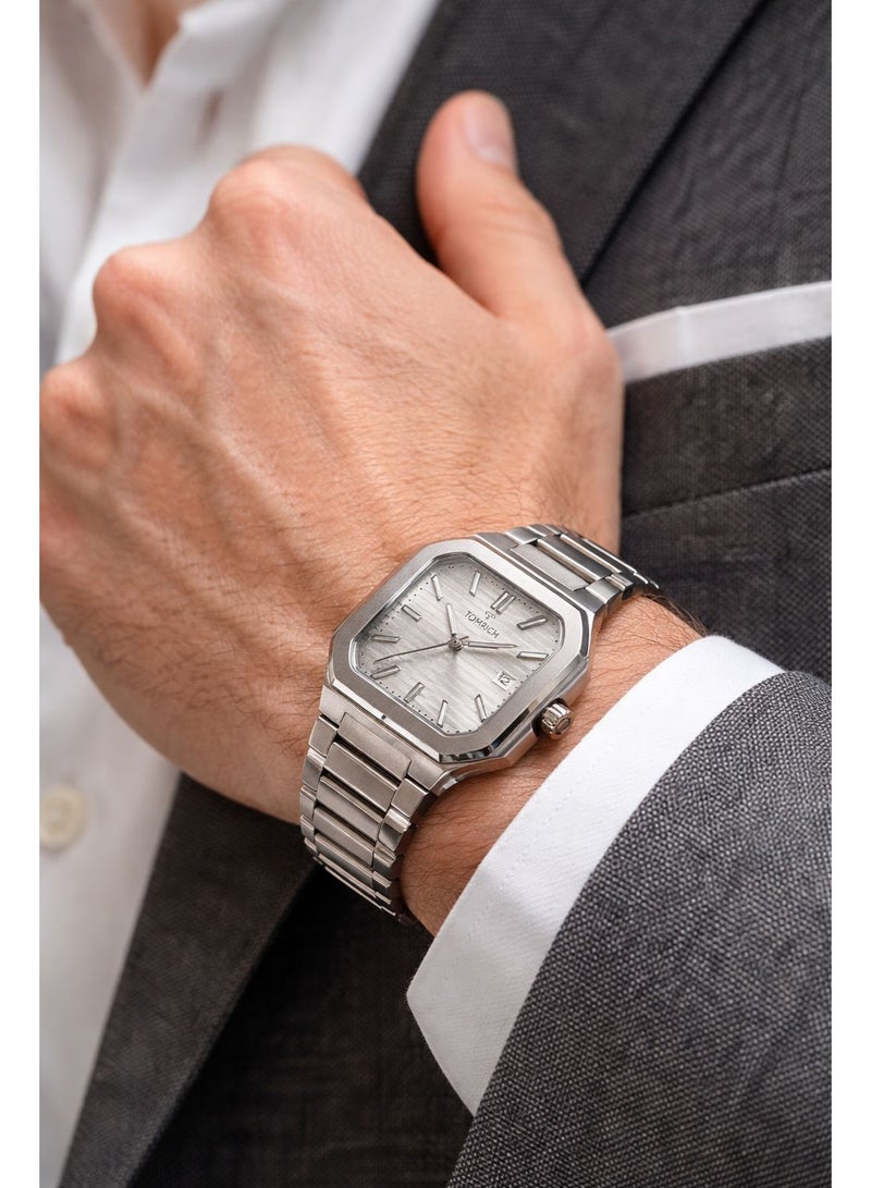 TOMRICH Vertex Men’s Luxury Analog Watch Stainless Steel Square Case White  Dial Wrist Watch TR1002M - Image 5